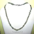 COLLIER JADE 1 CHIPS - T.48cm - FERMOIR ARGENTE 