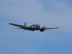 Le bombardier allemand bimoteur Heinkel 111 de la seconde guerre mondiale.