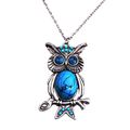 Collier Sautoir Hibou Chouette Pendentif Vintage Bijoux Fantaisie