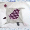 Doudou Peluche Plat Gris Oiseau Violet Pois Noeuds Orchestra