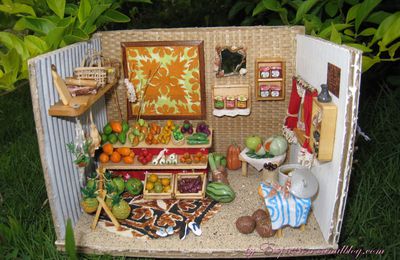 vitrine miniature - le marché tahitien
