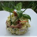 Tagliatelles courgettes chevre et jambon