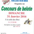 CONCOURS DE BELOTE LE DIMANCHE 31 JANVIER A NAUJAC-SUR-MER