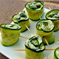 Roulades de courgette au chèvre et aux olives