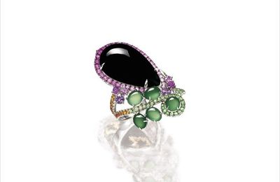 Black jadeite, jadeite and gem-set ring, by Alessio Boschi