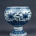 Stemmed bowl with carnation scroll, Ming dynasty, Xuande mark and period, AD 1426–35