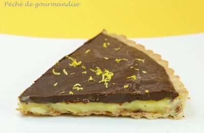 Tarte au citron, chocolat et noisettes