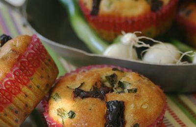 Muffin aux oignons nouveaux et tomates séchées