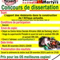 SEMAINE DES MARTYRS 2019: Concours de dissertation