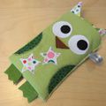 Etui pour téléphone portable hibou vert blanc