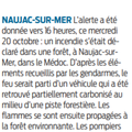 Propagation d'un feu de voiture