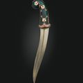 A gem set glass-hilted dagger (khanjar), India, circa 1900