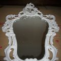 Miroir style baroque peinture gris gustavien