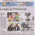 MON CALECON DANS LE JOURNAL ( Petit bazart 2011 Nancy)