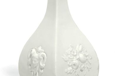 A Böttger porcelain quadrangular vase, circa 1715-20