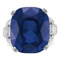 A 18.41 carats Burma cushion-cut sapphire and diamond ring