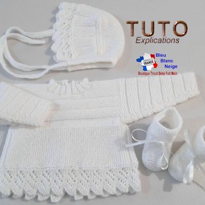 Patron à tricoter - Ensemble tricot bébé - cadeau de naissance - PDF