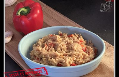 Riz à l'ail et aux poivrons, aux épices thaï.