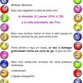 Date du loto + carte de jeu gratuite pour les élèves