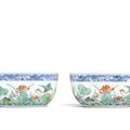 A pair of doucai 'lotus pond' bowls, Daoguang seal marks and period (1821-1850)