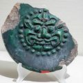 Green-glazed animal-face roof tile end, Liao dynasty (907-1125)
