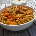 Curry de patate douce aux pois chiches et lait de coco