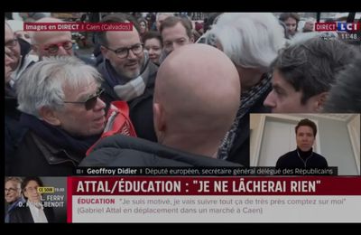 Gabriel ATTAL voudrait s'atteler au réel: labourage d'un marché dominical normand ce 14 janvier 2024 à Caen...