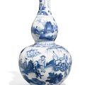 A Blue and White Double-Gourd Vase, Circa 1640 