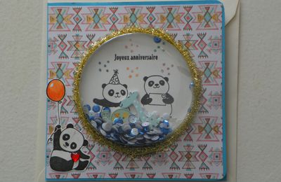 Carte anniversaire : les pandas