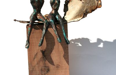 Sculpture : Vague avec des Amoureux