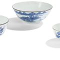 Ensemble de quatre bols en porcelaine bleu blanc, Chine pour le Vietnam, XIXe siècle