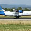 ATR 42-320 Farnair Europe HB-AFF landing with strong crosswind! BSL June 28. 2013. Photo: Jean-Luc