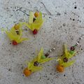 Boucles d'oreilles grues jaunes