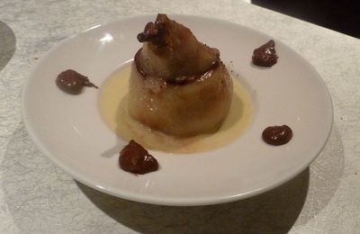 Poire Pochée Cannelle et sa Ganache "Chocolat~Caramel au Beurre Salé"