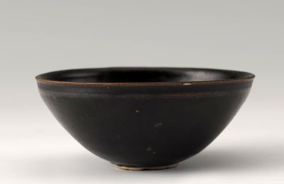 Black-glazed Tea Bowl with Leaf, Jizhou ware, Southern Song dynasty