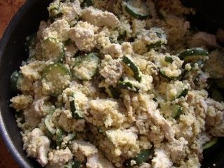 Émincés de dinde courgettes semoule