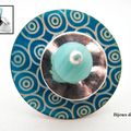 BAG290 - Bague pop bleu turquoise en boutons