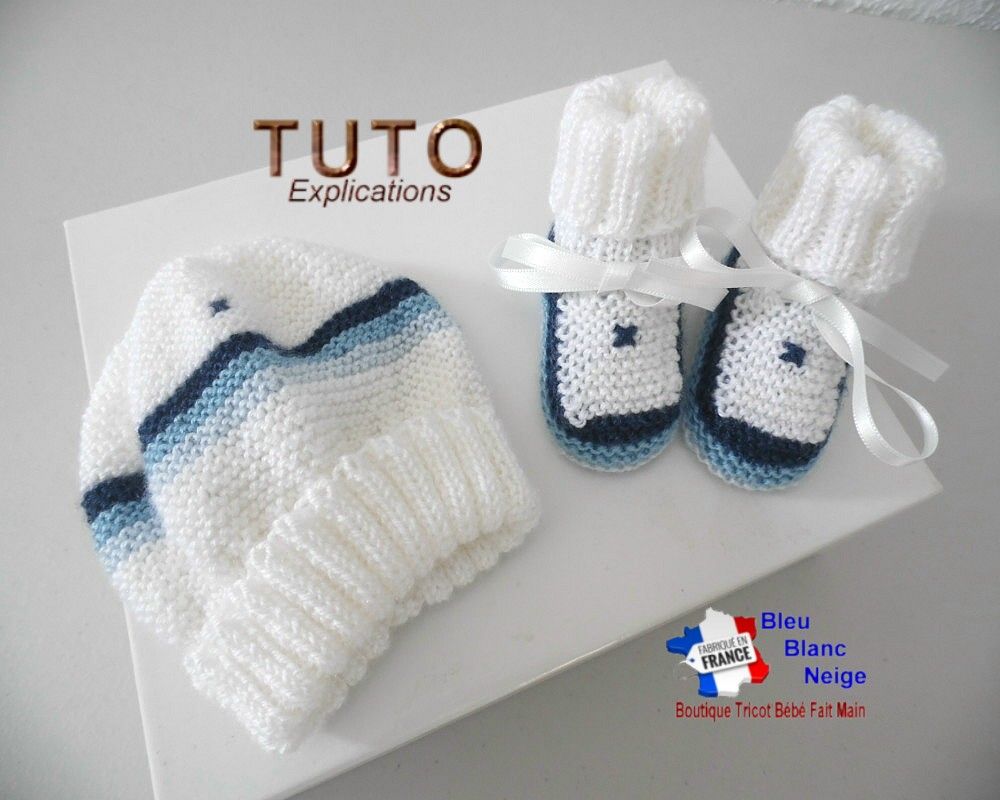 TUTO tricot bb FACILE et PREMA BOUTIQUE bebe modele layette bébé et patron a tricoter Explications brassière, bonnet, chaussons et Reborn