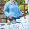 Kit tricot en mohair  : veste à capuche Pinson