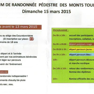 Randonnée pédestre des monts Toulonnais _ dimanche 15 mars 2015