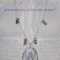 Original Collier " BELICIOUS-DEICIOUS-CREATION " en Metal argenté. pendentif en plastique. collier long 47 cm