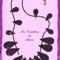 Collier gouttes noir violet pailleté