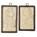 Louis XIV. Deux plaquettes en ivoire sculpté. XVIIIe siècle