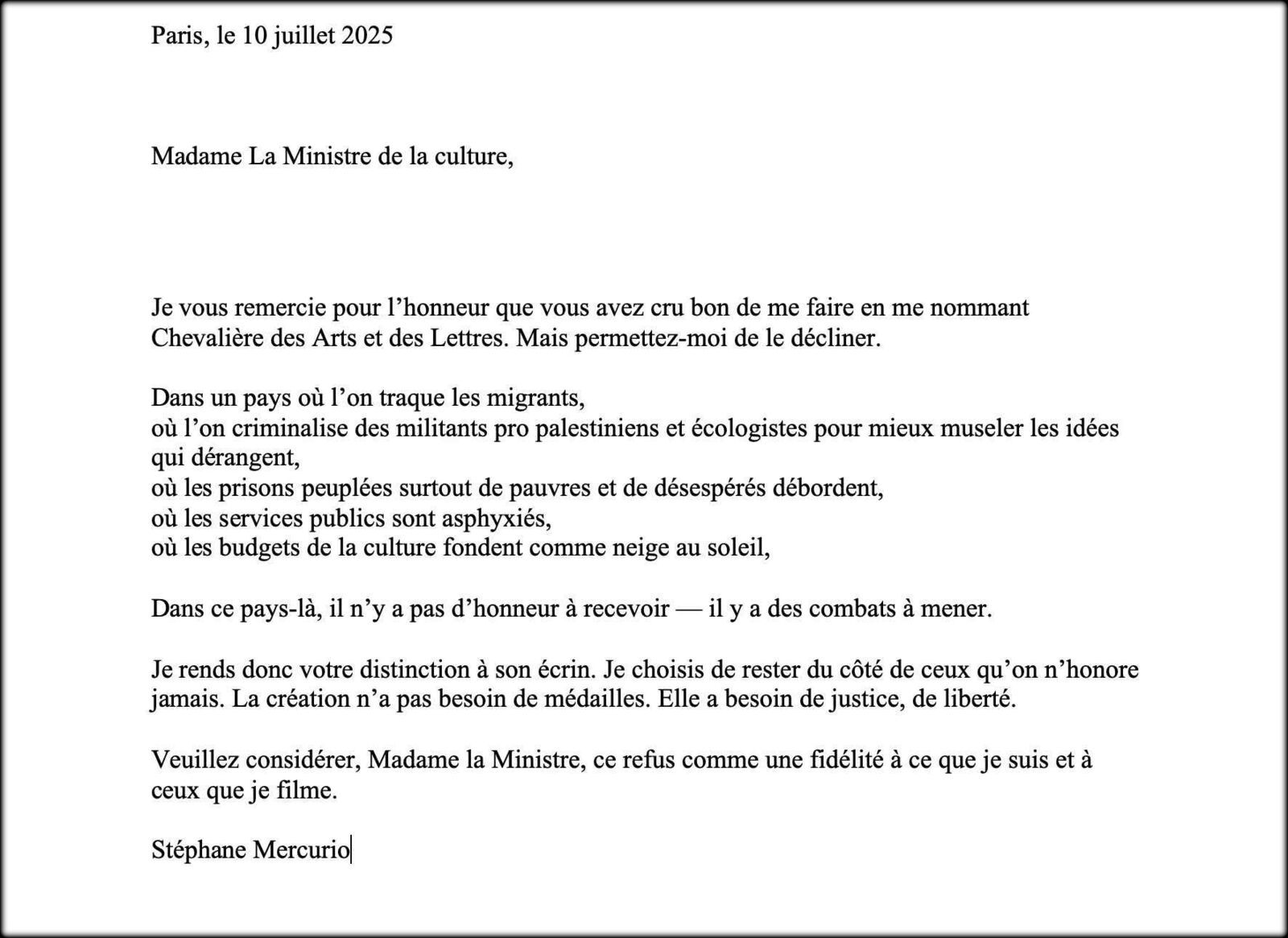 STEPHANE MERCURIO, COURAGE POLITIQUE, LIBERTE