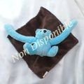 Doudou Peluche Ours Plat Bleu Marron Long Bras by Caroline Lisfranc Eurobear