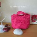 PETIT SAC ROOOOOOOSE EN CROCHET ET FIL ZPAGETTI