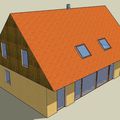 La maison en 3D et les premiers plans intérieurs.