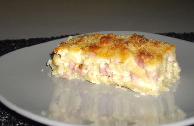 Clafoutis de pâtes, jambon et gruyère 