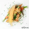 Mille feuilles de calamars aux légumes croquants 