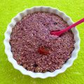 bowl cake cru détox avoine-orge-quinoa-hibiscus-sureau-goji (diététique, sans beurre ni oeuf ni sucre ajouté et riche en fibres)